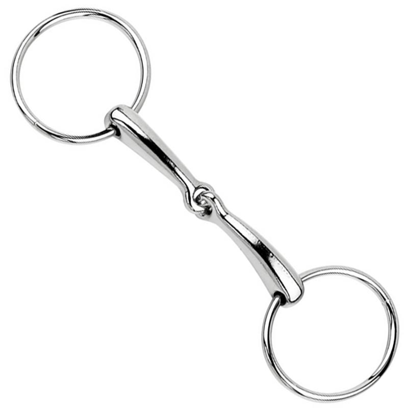 Nickel-plated iron ring snaffle with thin mouthpiece