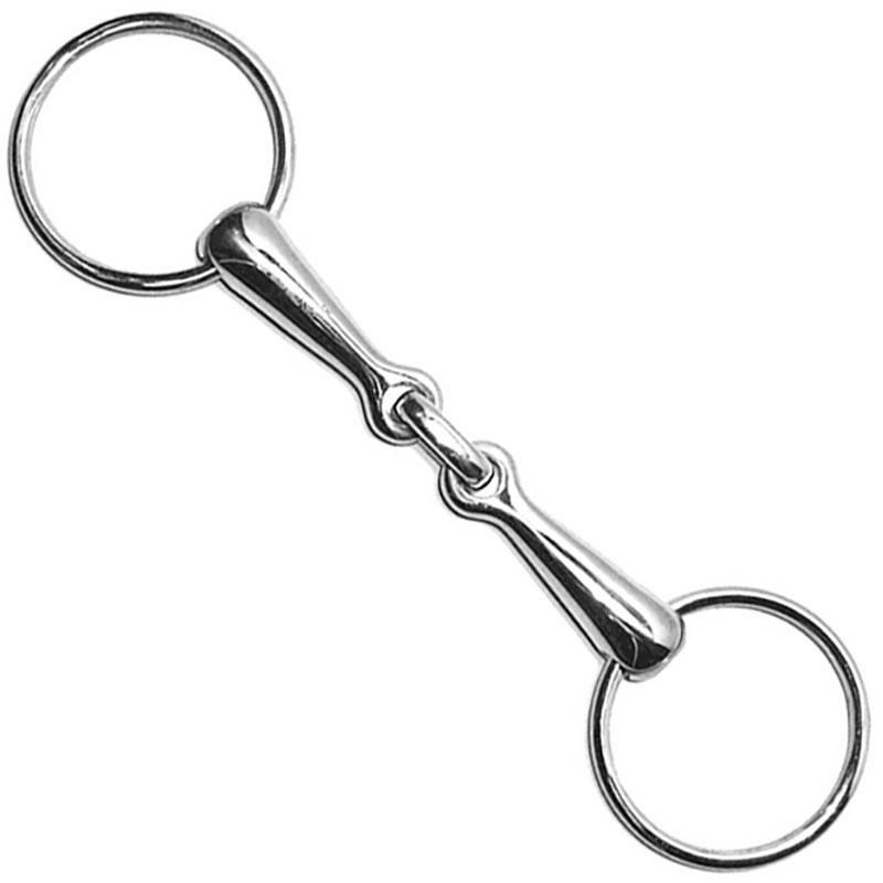 Stainless steel ring snaffle mouthpiece with olive