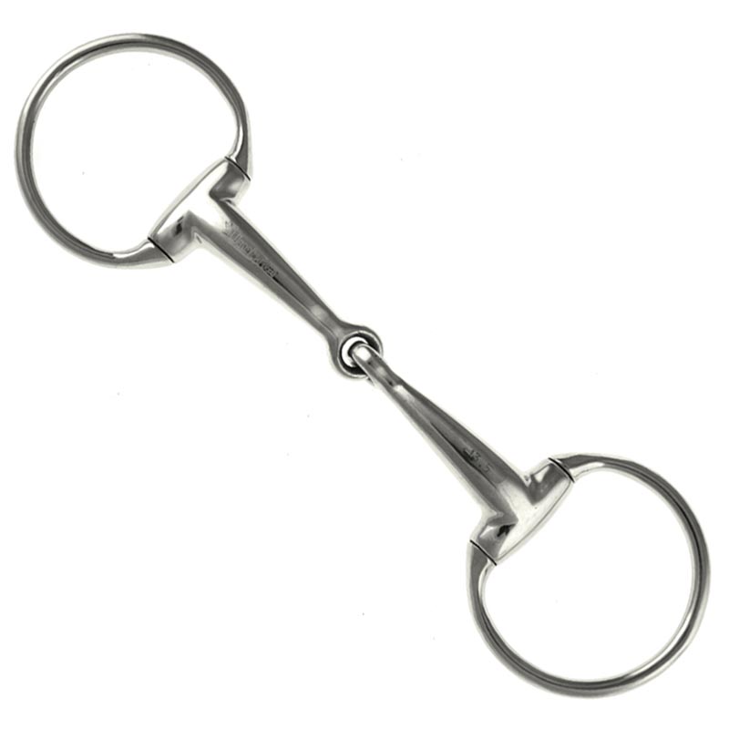 Snaffle olive jointed bit stainless steel full curved mouth
