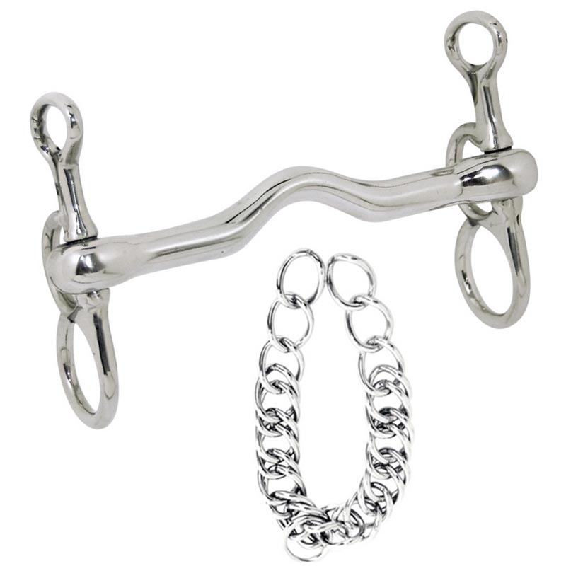 Full stainless steel gag bit with port mouthpiece