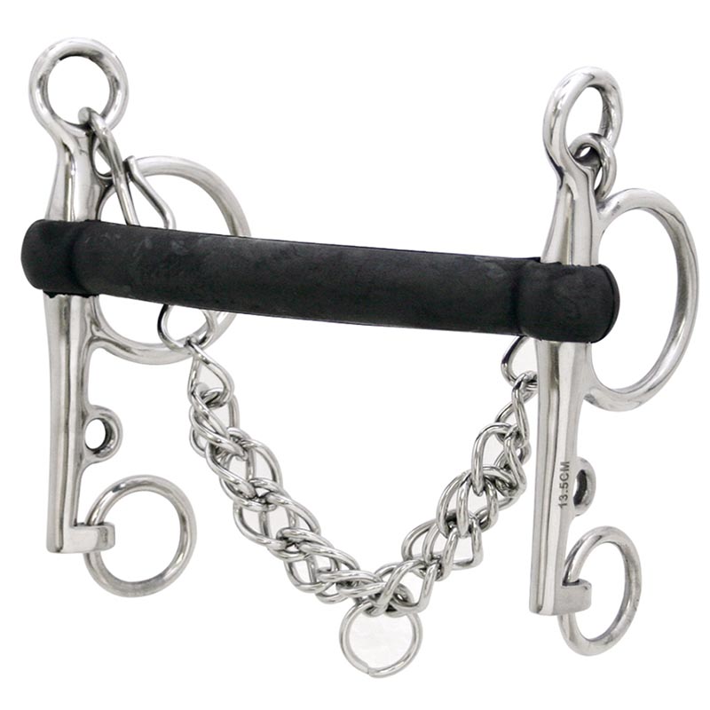 Pelham full stainless steel bit rubber mouthpiece