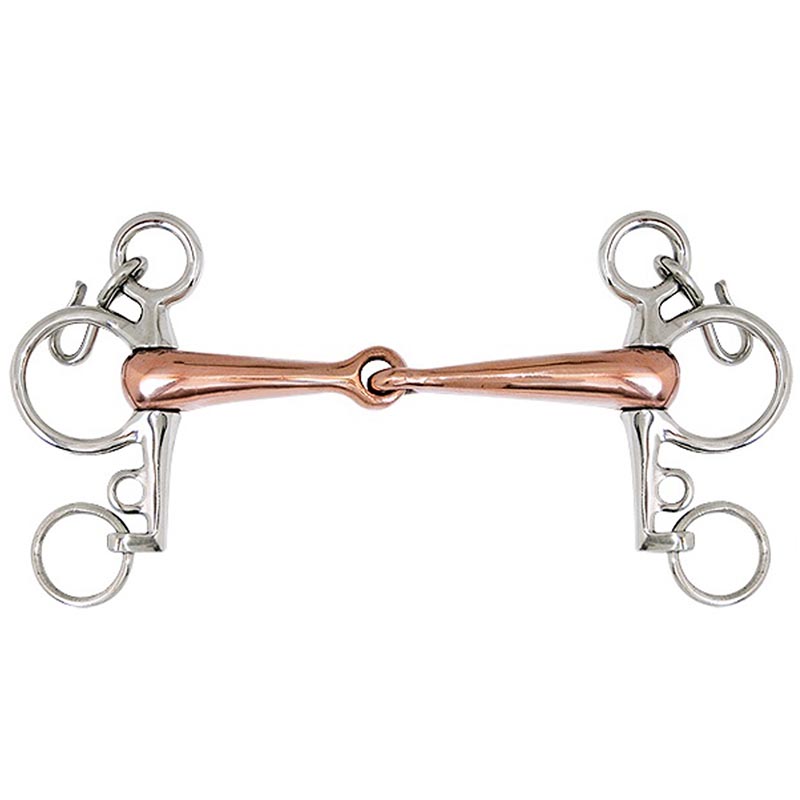 Empty pelham bit short rods copper mouthpiece