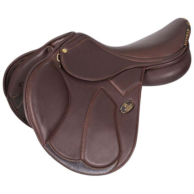 Acavallo jumping saddle full double calfskin leather gattuso model