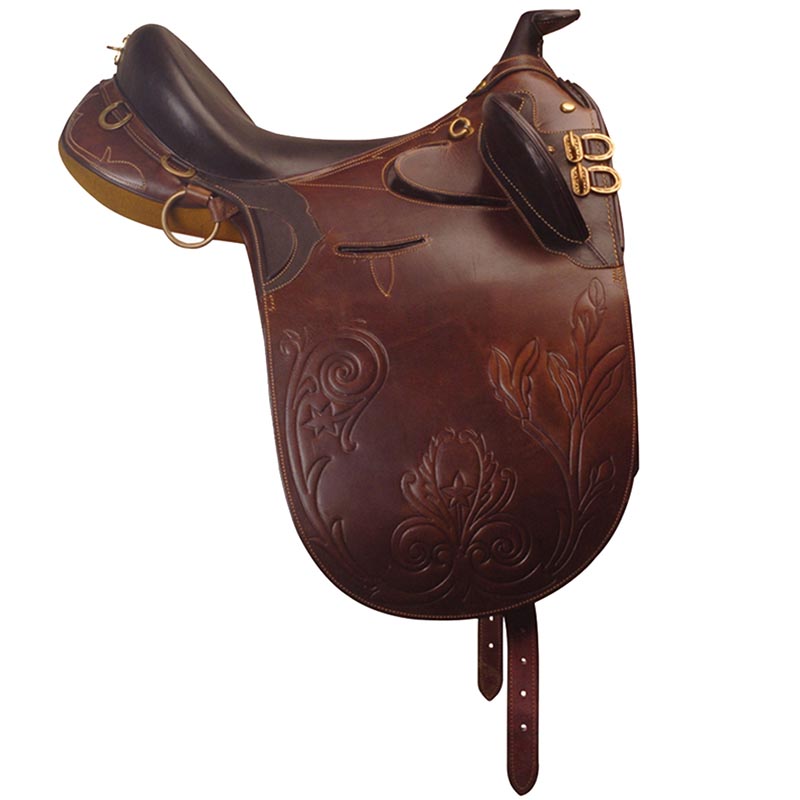 Australian leather saddle with horn