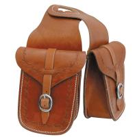 FRONT SADDLEBAG LAKOTA BORDER STAMP LEATHER