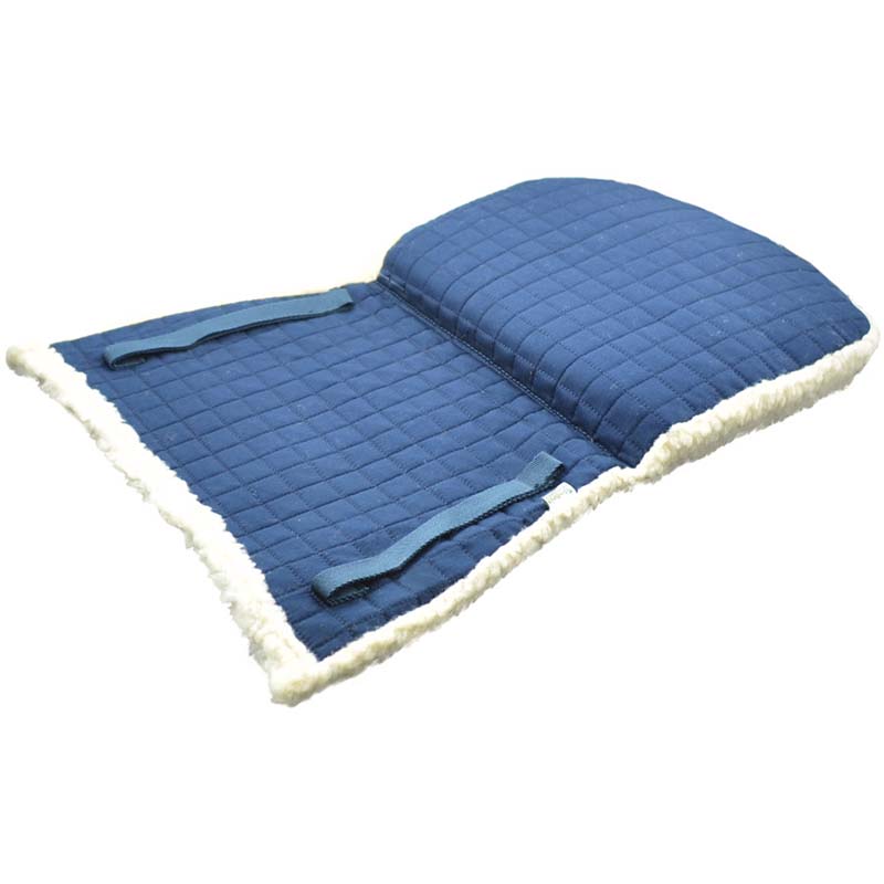 Back pad in quilted cotton and synthetic fur