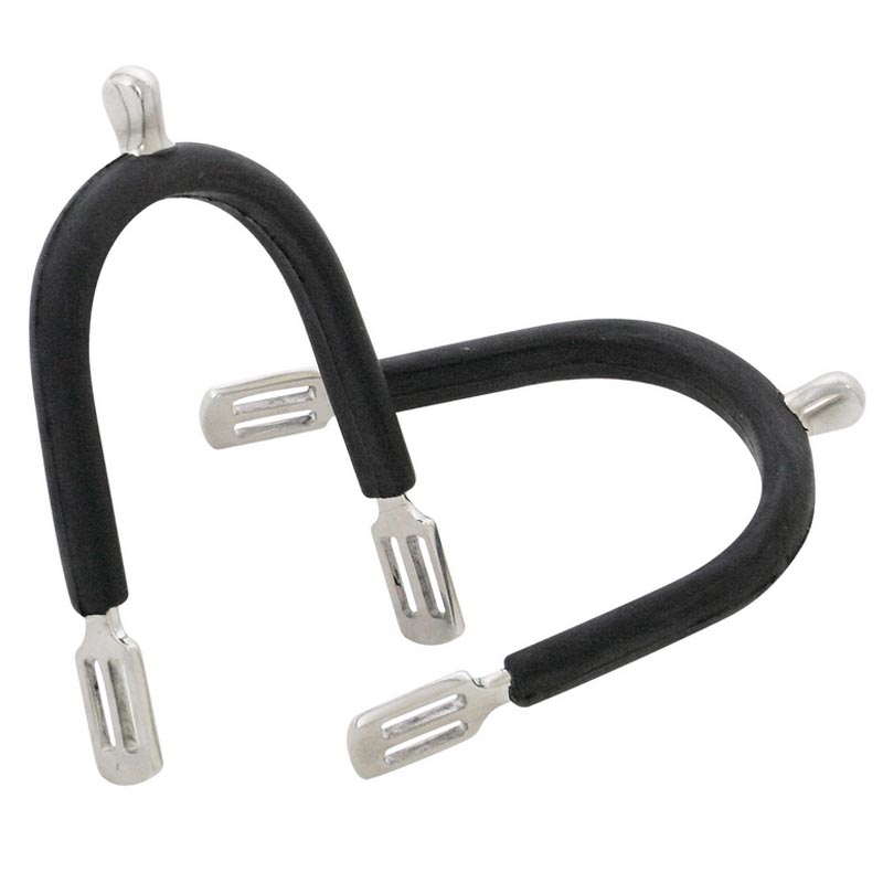 English spurs stainless steel shank drop coated with rubber grip