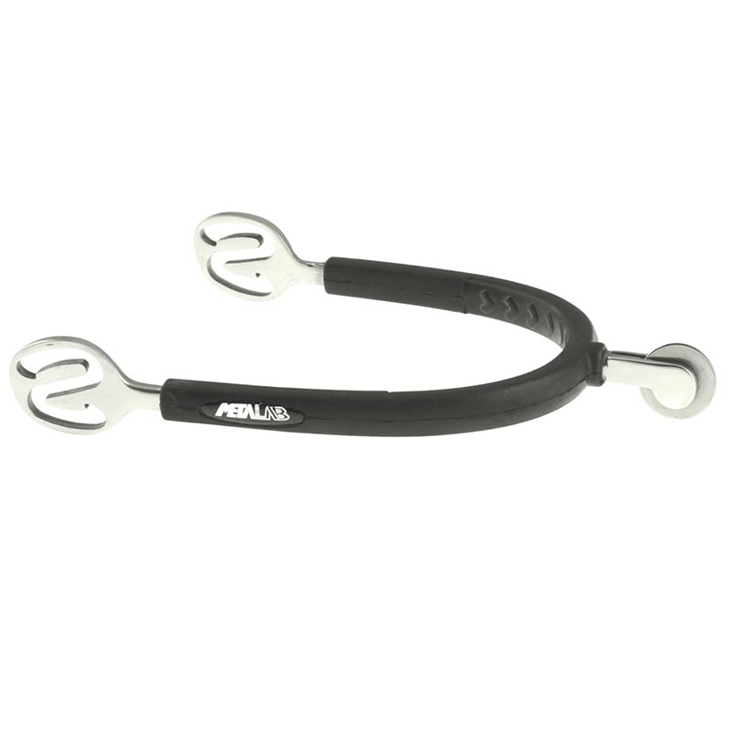English spurs metalab stainless steel steam with wheel coated with rubber grip
