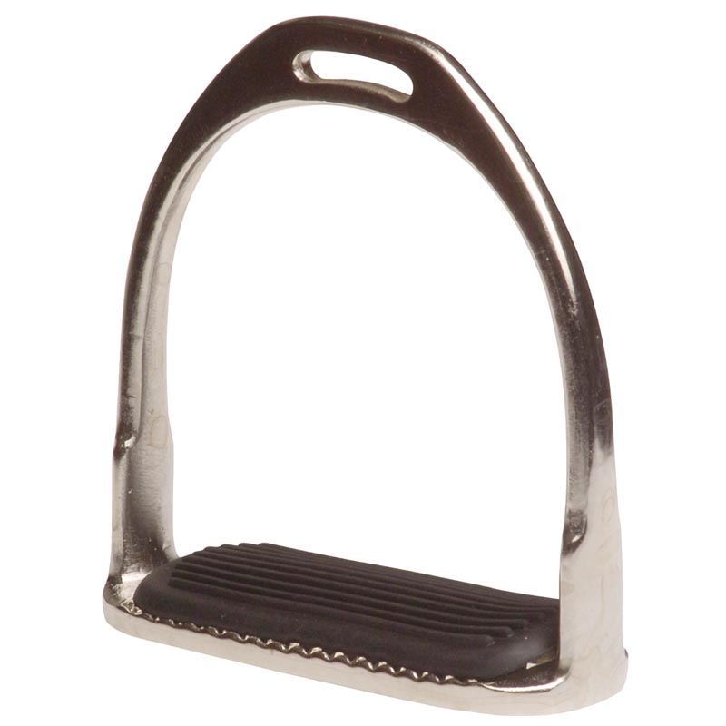 Nickel-plated iron stirrups with rubber tread 120 mm