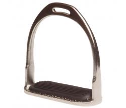 NICKEL-PLATED IRON STIRRUPS WITH RUBBER TREAD 120 mm - 3125