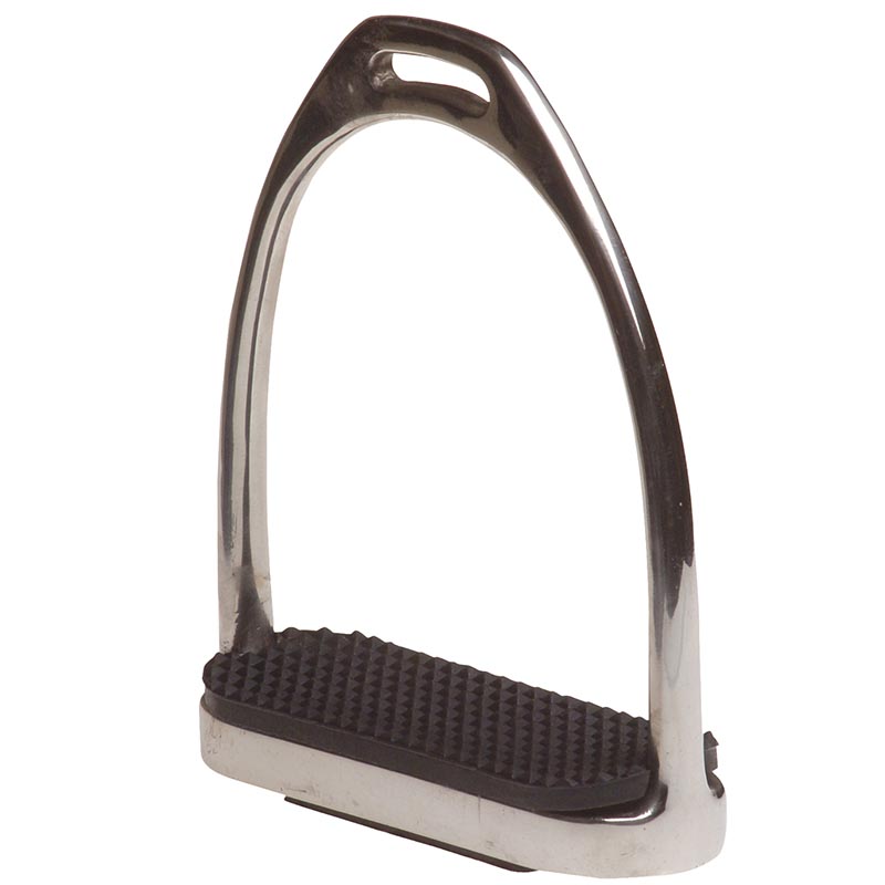 Stainless steel stirrups with rubber tread