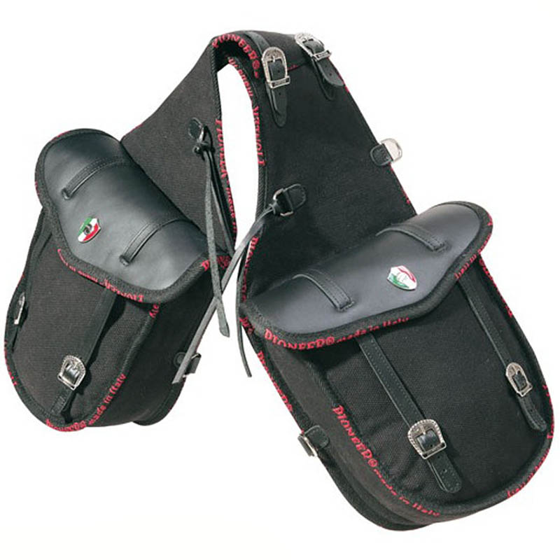 Pioneer rear saddlebag double cotton and leather