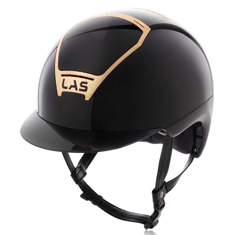 Las riding helmet model opera with gold frame