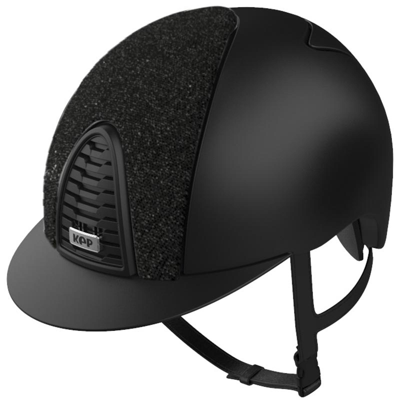 Kep italia helmet model cromo 2.0 textile insert front black glitter