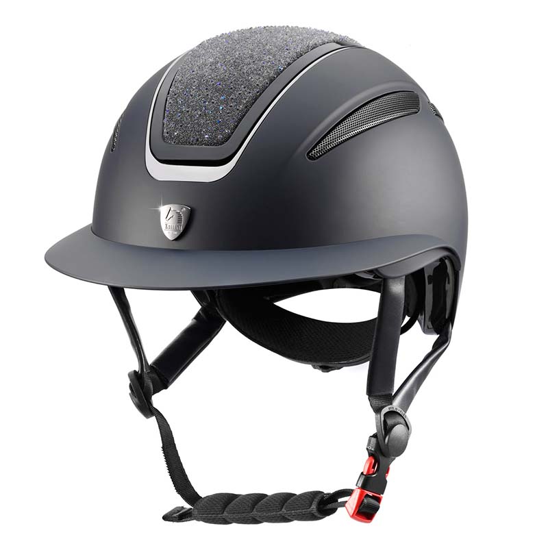 Tattini cap cassiopea riding helmet glitter and crystals with wide visor