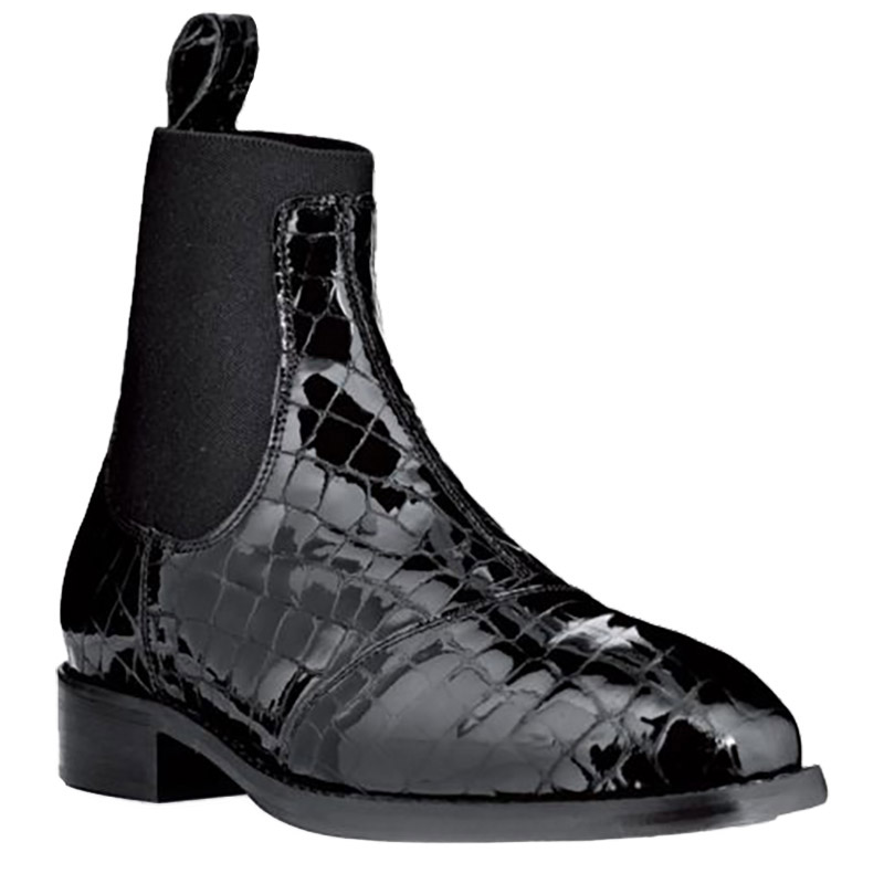 Horse riding ankle boots pioneer print leather crocodile model saturn