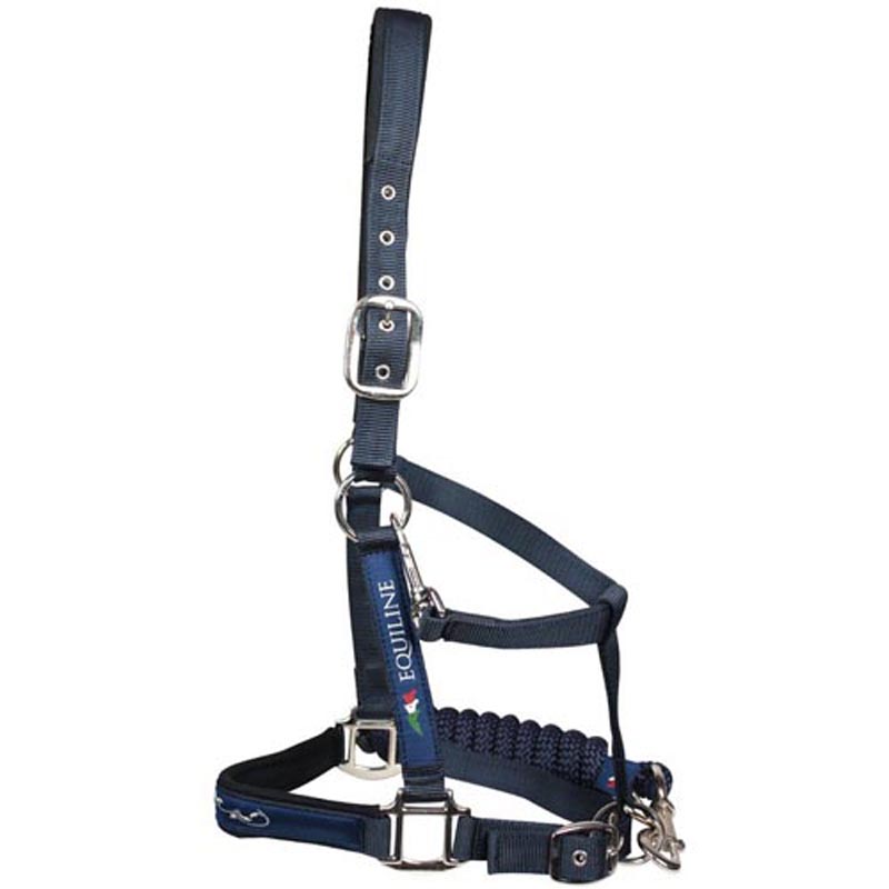 Equiline nylon halter with double settings and rope