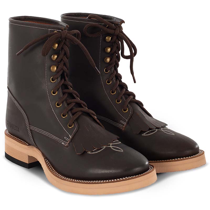 Western boots pools with fringes and laces