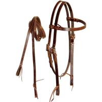 WESTERN BRIDLE IN EXCELLENT SMOOTH LEATHER with STRAIGHT BROWBAND