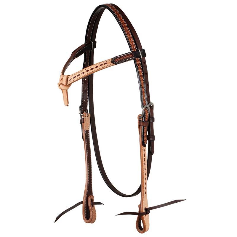 Western bridle two-tone leather