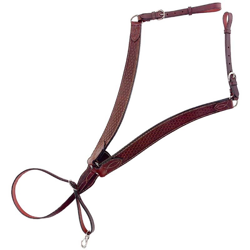 Western leather breastcollar basketweave
