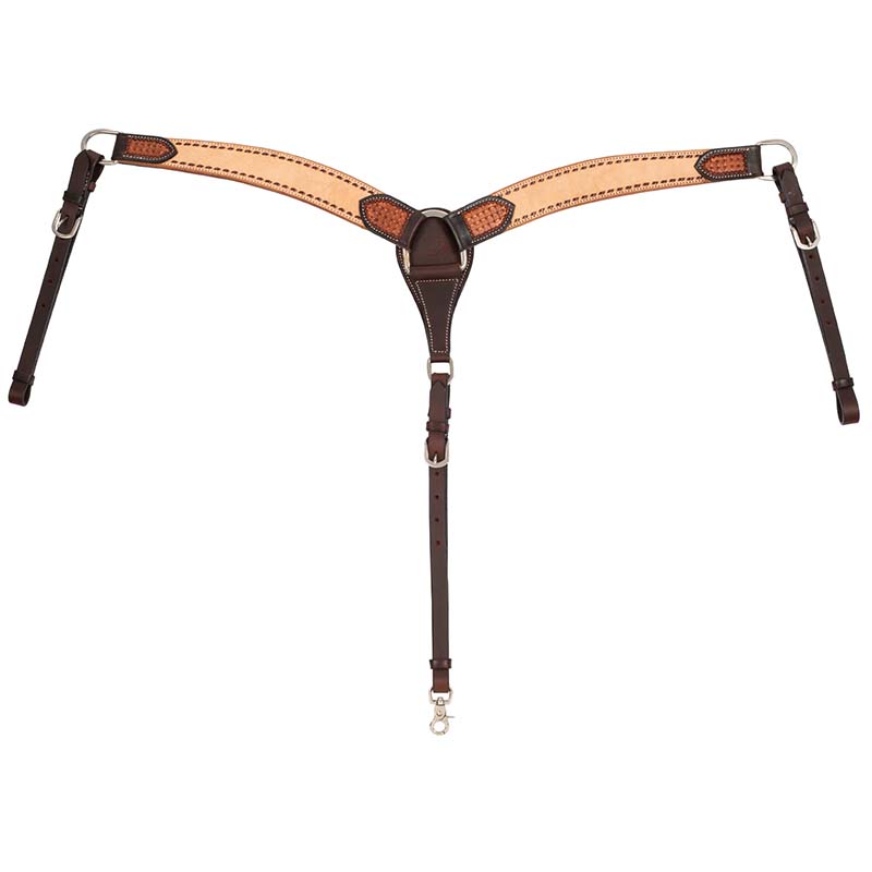 Western breastplate in two-tone leather