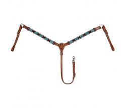 WESTERN BREASTCOLLAR LEATHER WITH NAVAJO BEADS - 4758
