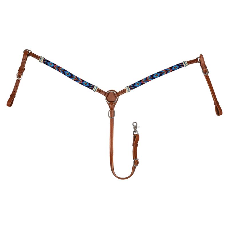 Western breastcollar in leather with navajo decoration