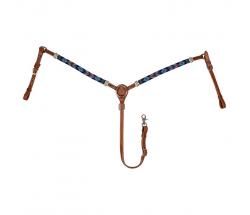WESTERN BREASTCOLLAR IN LEATHER WITH NAVAJO DECORATION - 4759