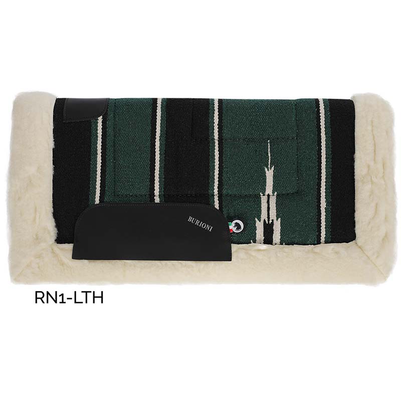 Western saddle pad with navajo fabric and pure wool