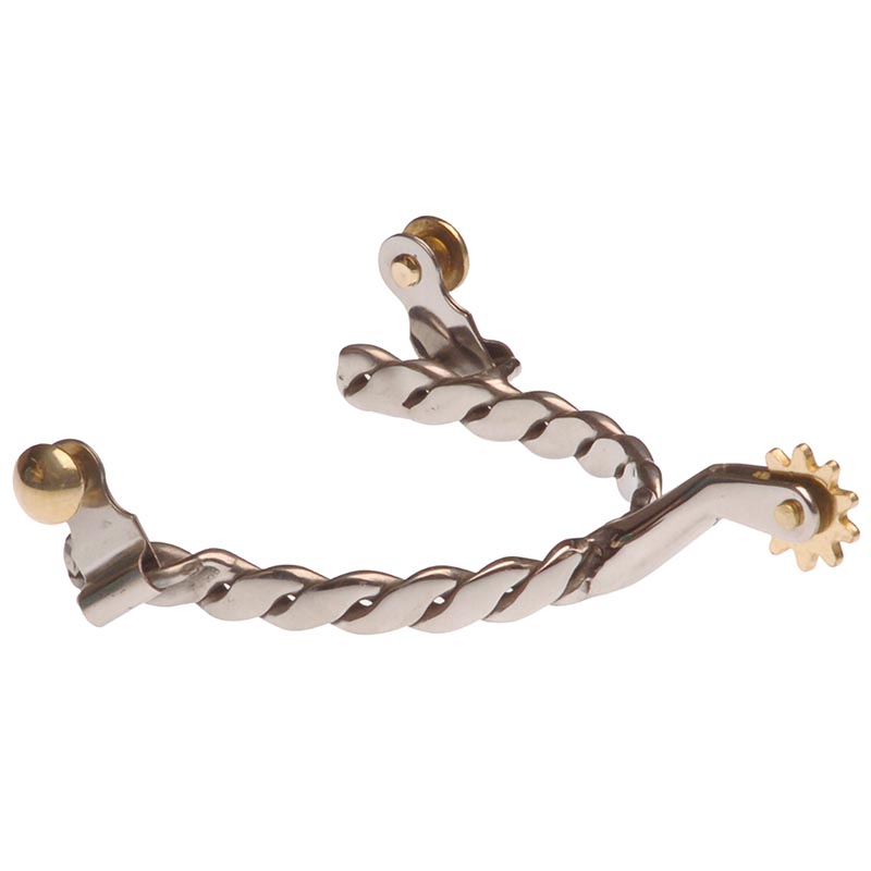 Stainless steel western braided spurs