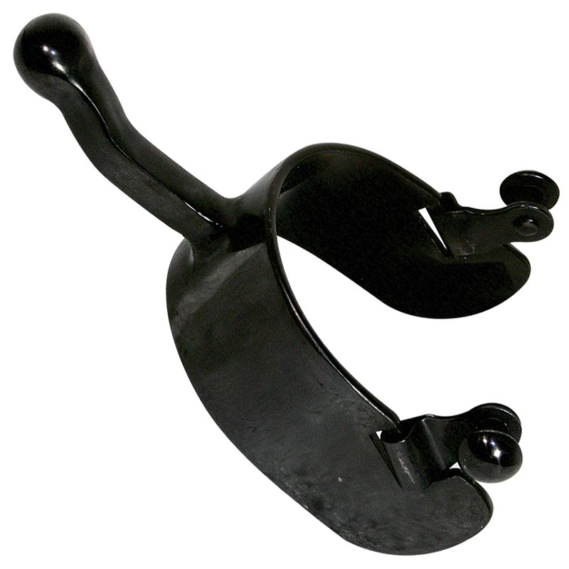 Brushed iron western spurs with long leg