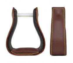 WESTERN STIRRUPS SMOOTH LEATHER COVERED - 5170