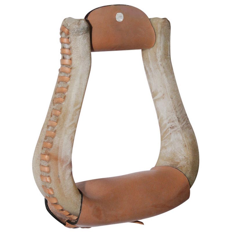 Western raw leather stirrups