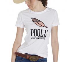 POOL'S WOMEN SLIM FIT T-SHIRT WITH FEATHER PRINT - 5503