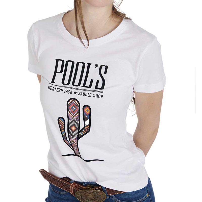 Pool's  women slim fit t-shirt with cactus print