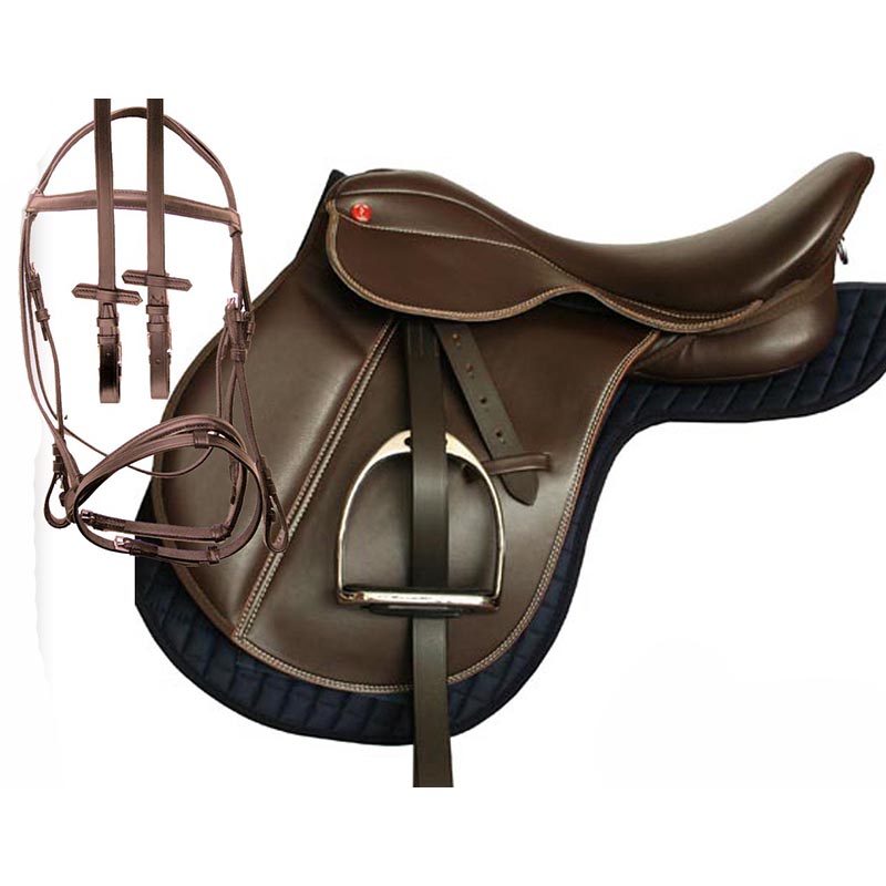 Pro-light english saddle with customizable accessories