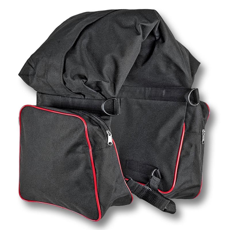 Rear saddlebag with three pockets