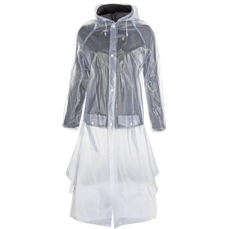 Rain jacket unisex transparent long