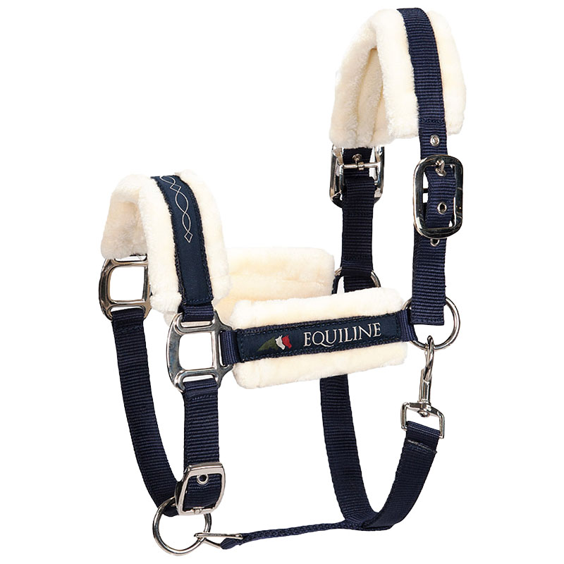 Equiline adjustable halter with lambskin