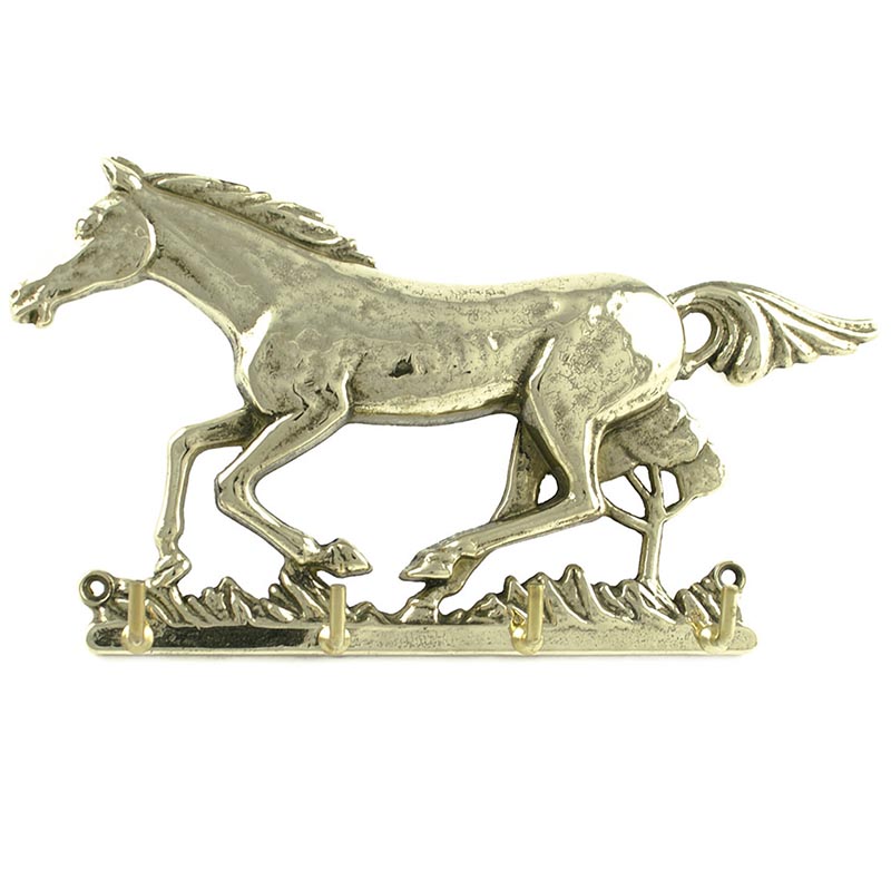 Brass wall keyring featuring a horse