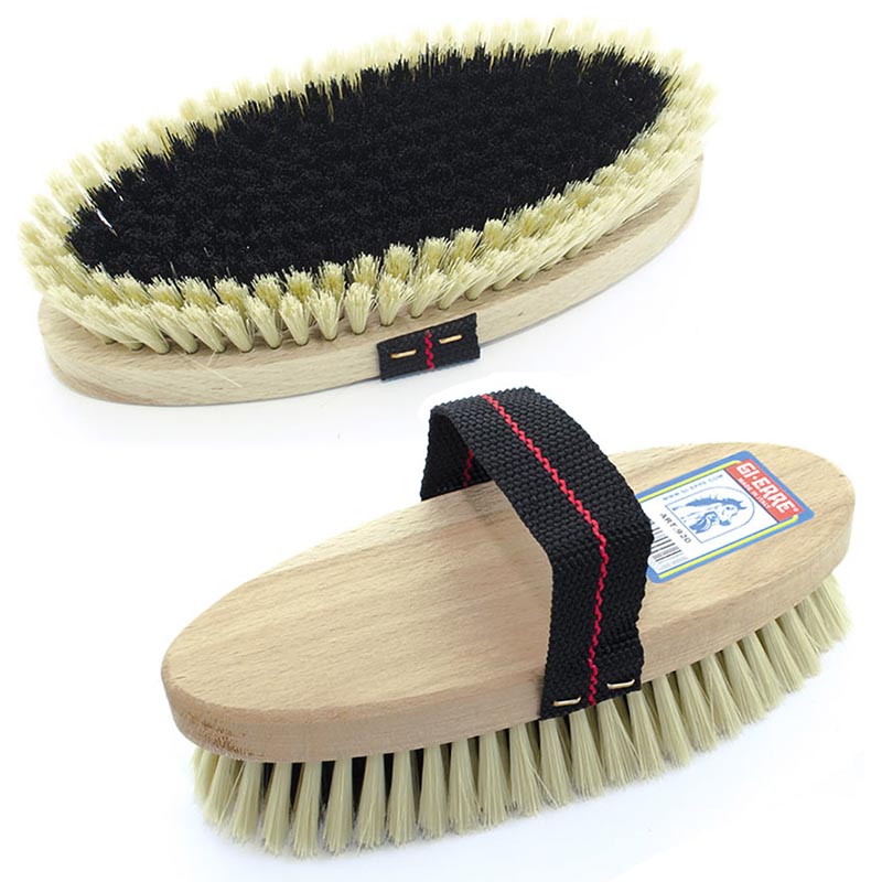 Soft bristles horse brush with wood handle
