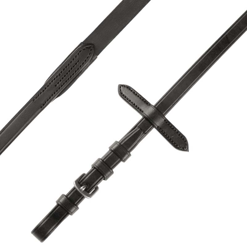 Equestro english reins italian leather and smooth rubber clovis
