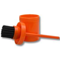 BRUSH FOR OIL WITH SOFT BRISTLES AND CONTAINER
