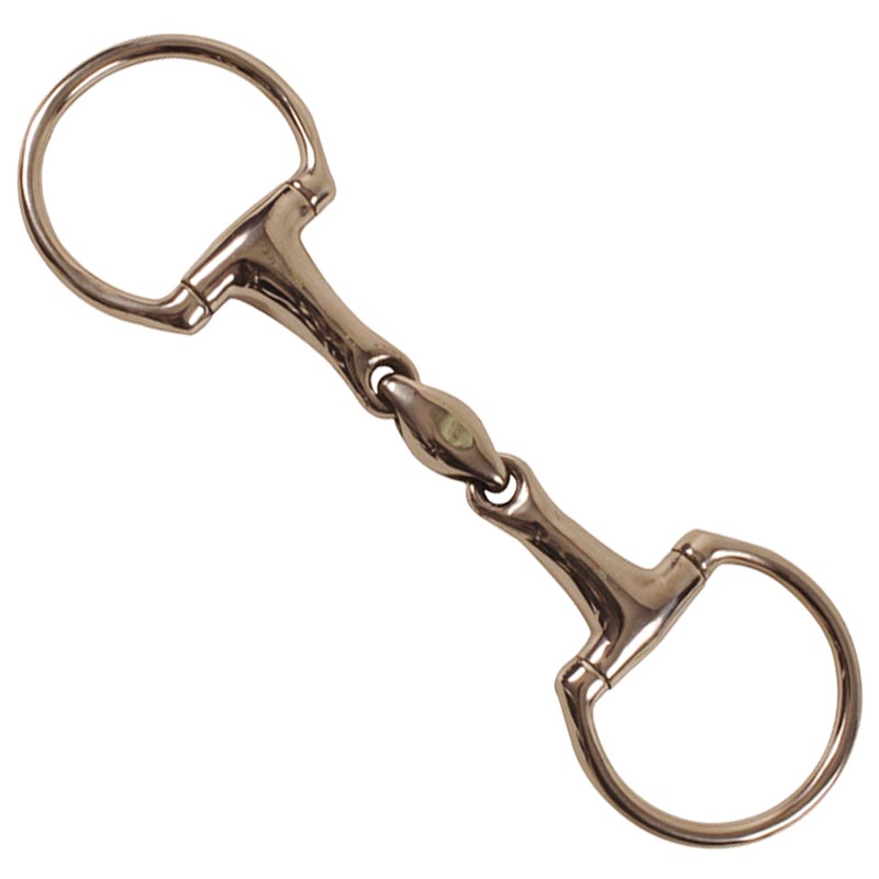 Snaffle egg butt bit stainless steel double joint