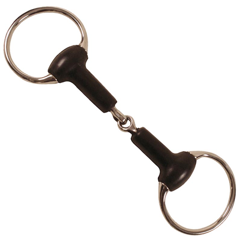 Snaffle egg butt bit rubber mouth
