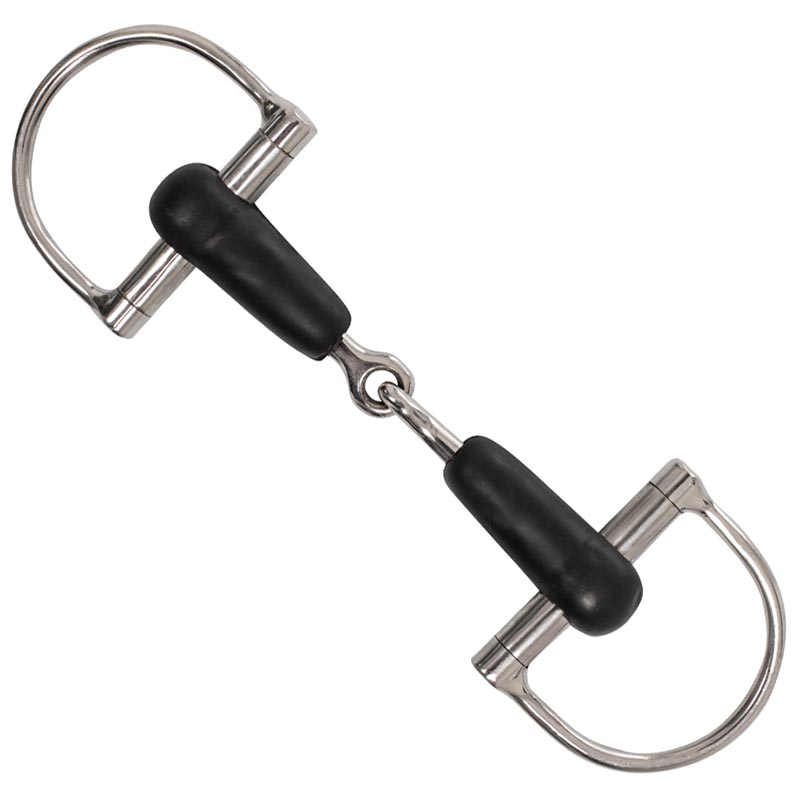 Snaffle dee ring bit rubber mouth