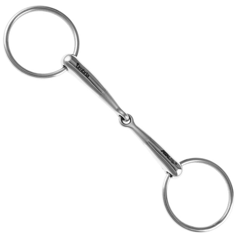 Metalab jointed snaffle ring bit with satin mouthpiece