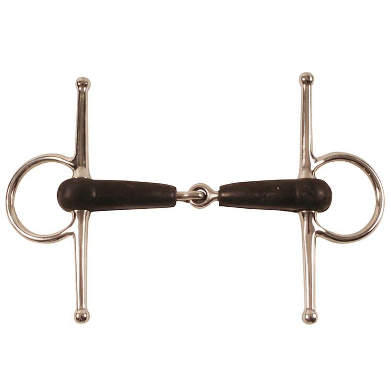 Full cheek snaffle bit rubber coated