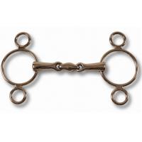 PESSOA GAG BIT STAINLESS STEEL DOUBLE JOINT 3 RING CHEEKS